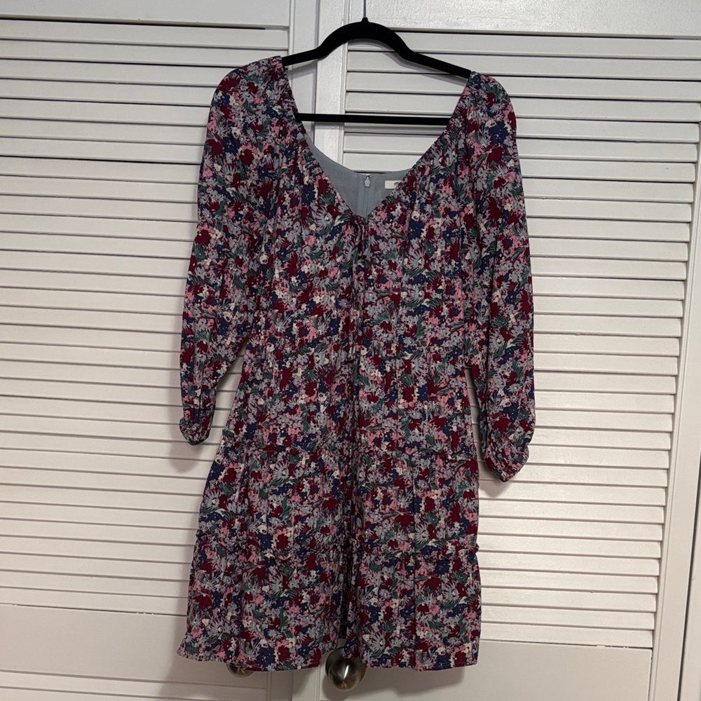 Madewell Multicolor Floral Long Sleeve Dress